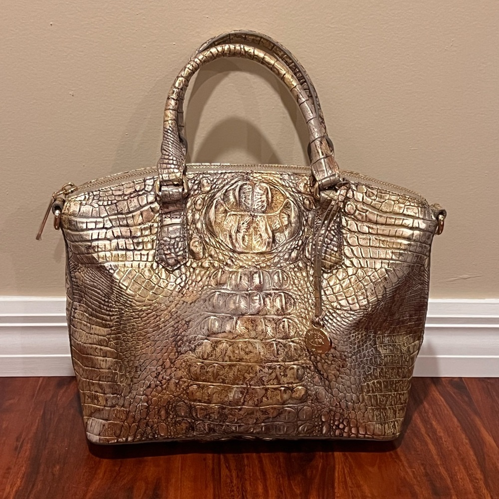 Brahmin Metallic Gold Croc Handbag